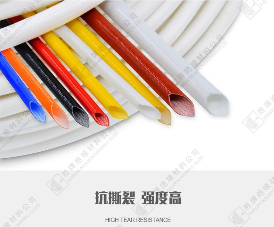 High temperature Voltage resistant silicone rubber Fiberglass Braided Sleeve 1.5mm 2.5mm 5mm 6mm 10mm 25mm 30mm 35mm