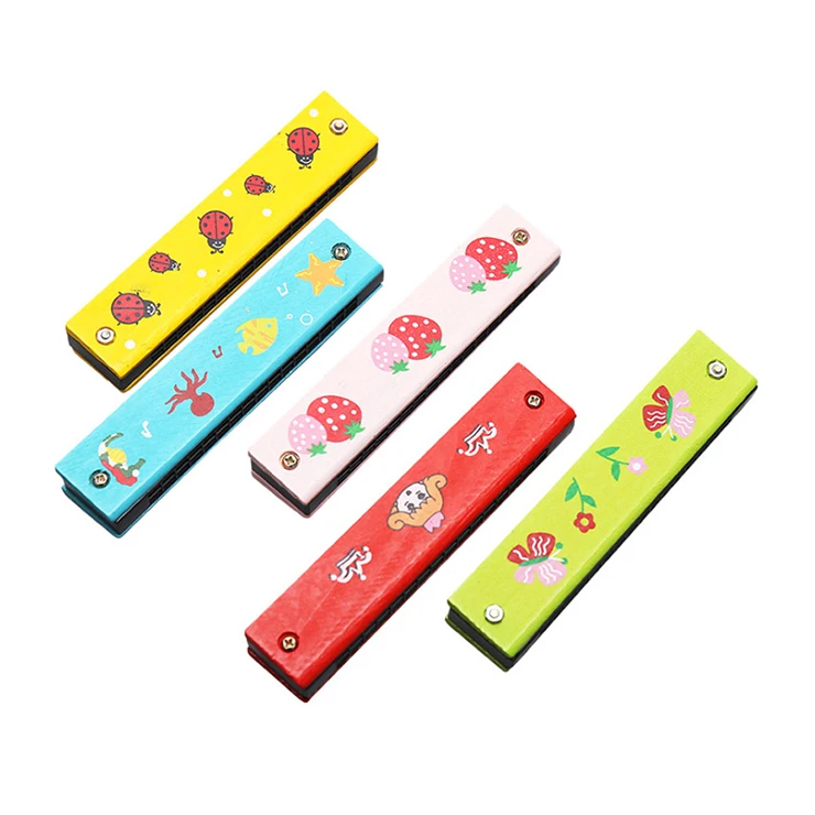 
Wholesale High Quality Wooden Macrons Color Beautiful Harmonica Mini Harmonica 16 Holes 