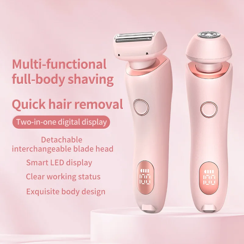 Wochuan 2 En 1 Women Safety Razor Bikini Hair Trimmer New Electric Lady Shaver Rechargeable Epilator for Women