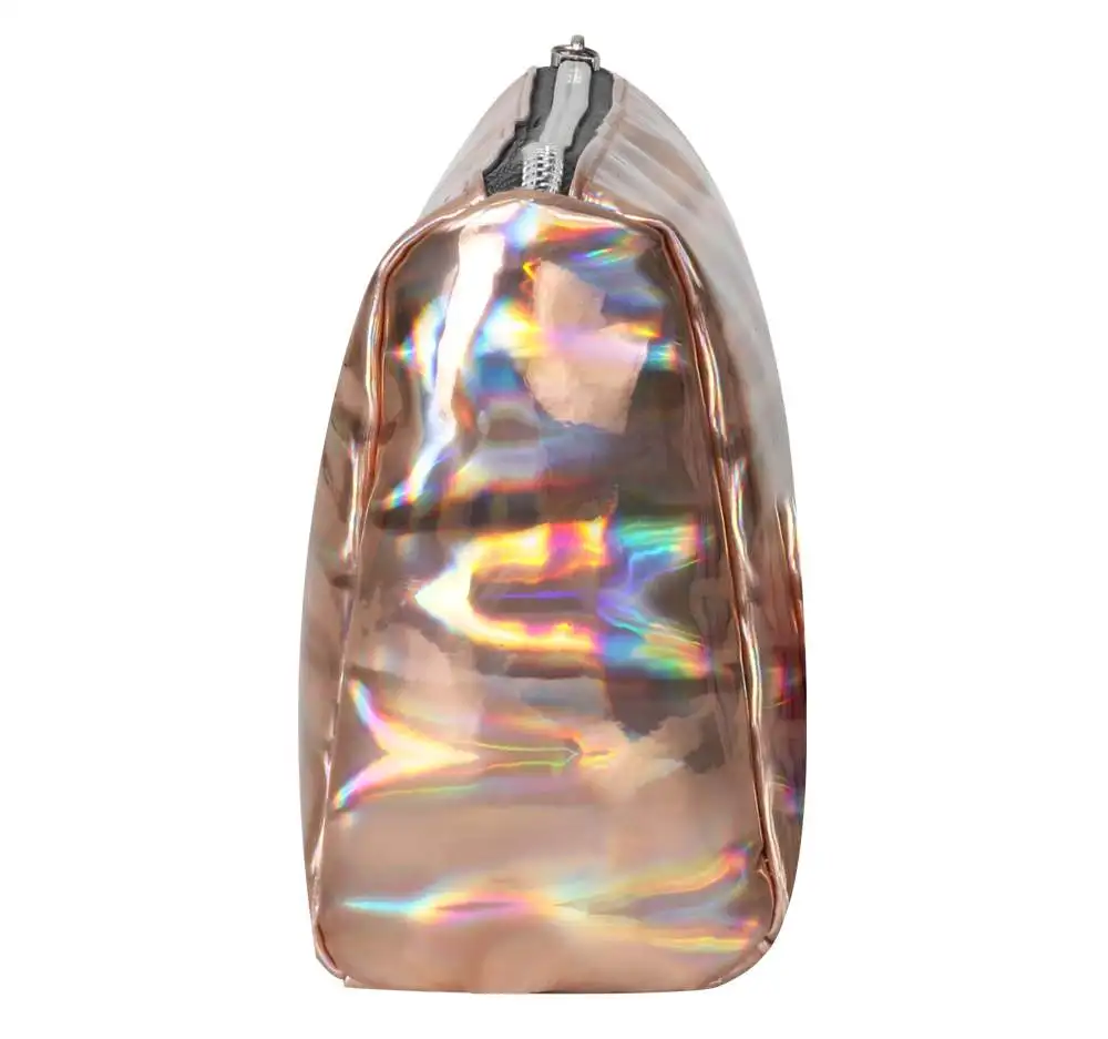 Factory Custom Fashion Champagne Large Capacity Travel Makeup Pouch with Handles Waterproof Toilet Bag Cosmetic Bags For Women