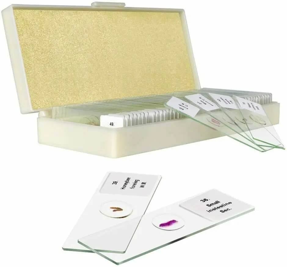 Yulin 50 Pieces Set Histology Prepared Microscope Slides Medical School Student Observe