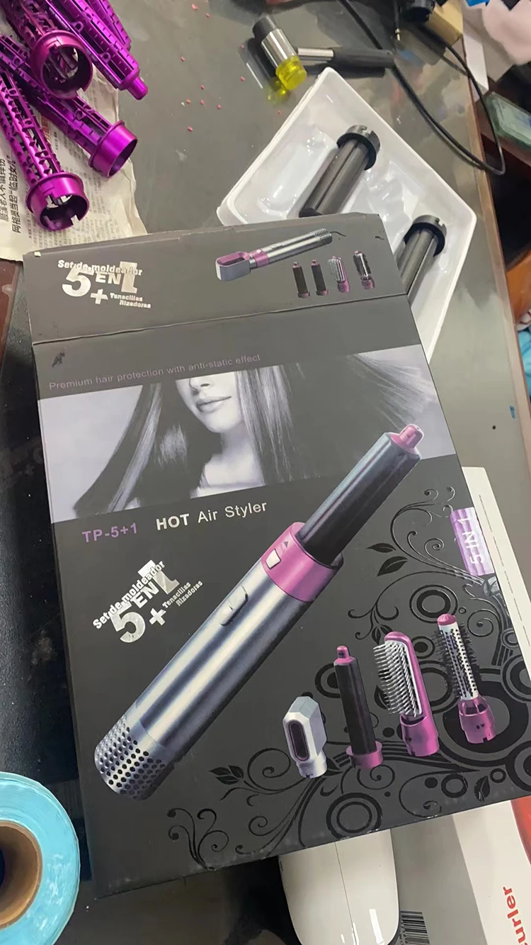 One Step Negative Ion Volumizer Volume Hair Styler Hot Air Brush Blow Hair Curling Straightener 5 In 1  Hair Dryer Brush