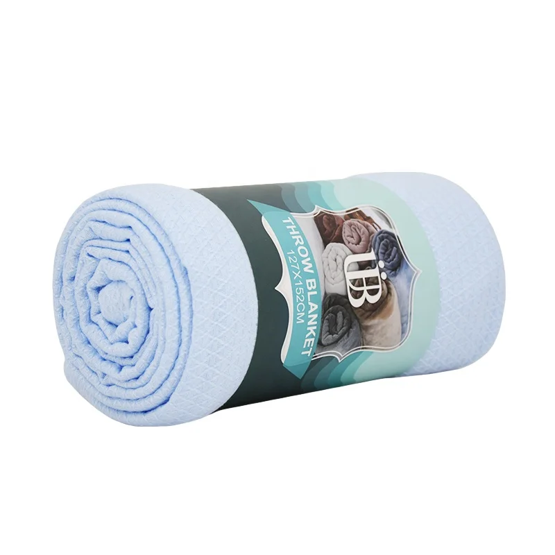 Brillmax Lightweight Waffle Baby Blankets For Hot Sleepers 100% Bamboo Material Waffle Muslin Spandex Throw Baby Blanket Adult