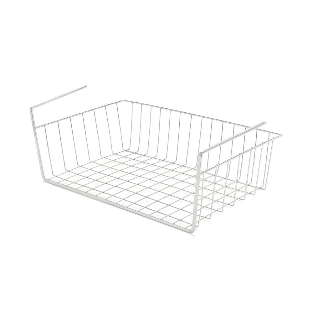 Wall Mounted Basket Cabinet Hanging Metal Wire Basket Rustic Farmhouse Decor Storage Organization Shelf