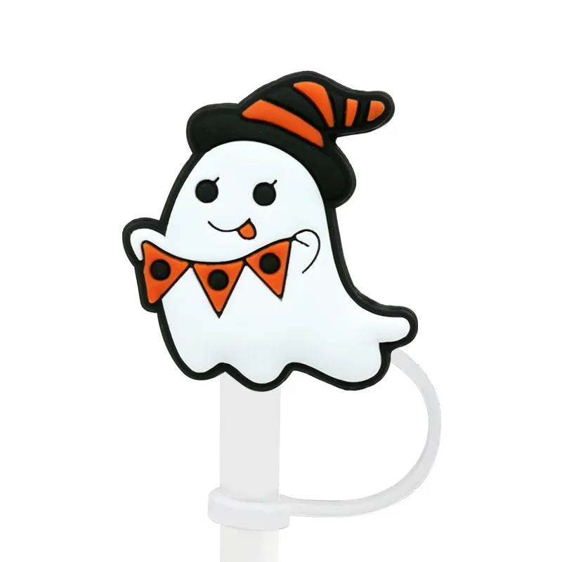 Halloween Party Straw Toppers Cute-inspired Silicone Straws Perfect For Halloween Drinking  Decorations