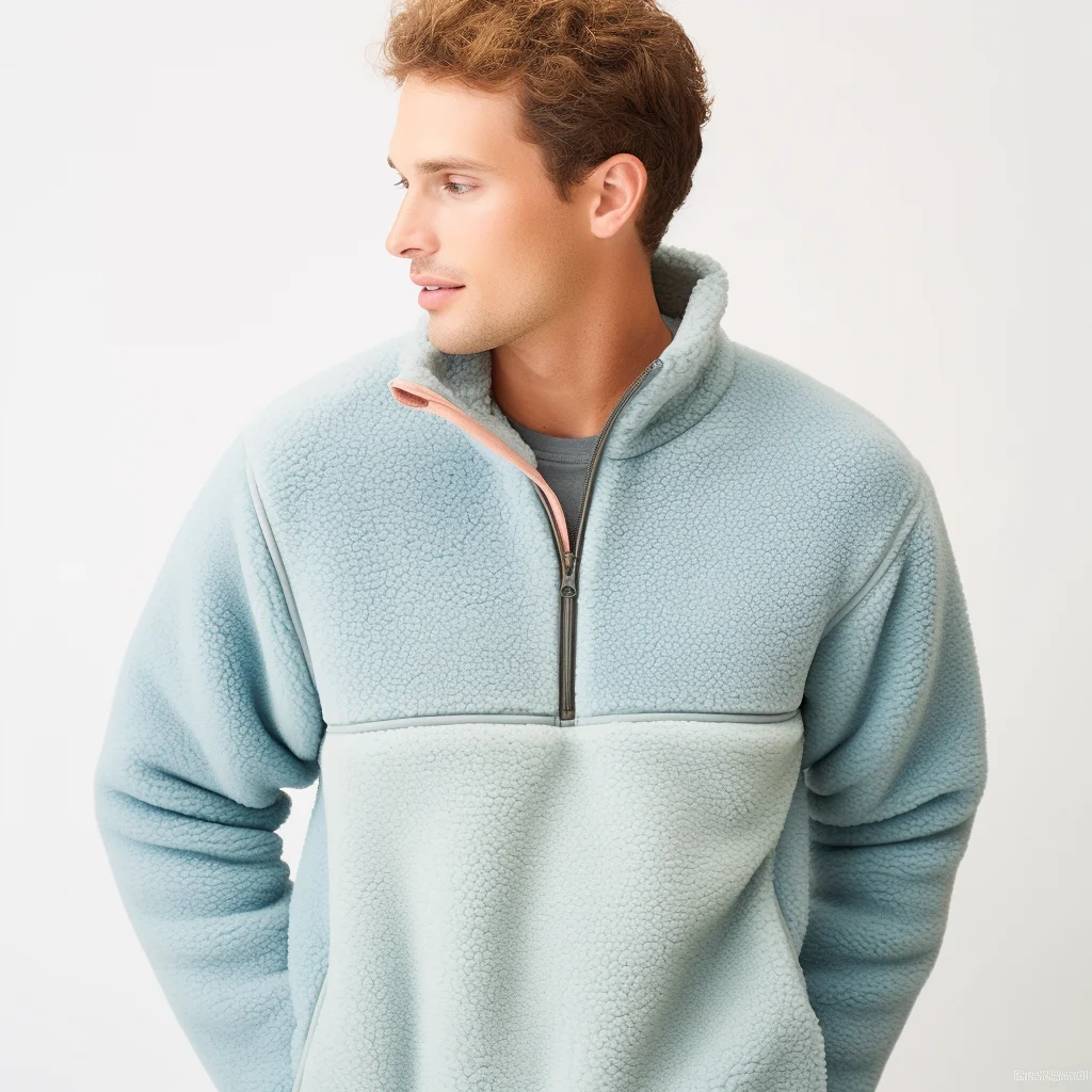 Custom New Arrival Polar Fleece Winter Solid Color Oversized Pullover Sweatshirts 1/4 Zipper Up Men Polo Sweatshirt