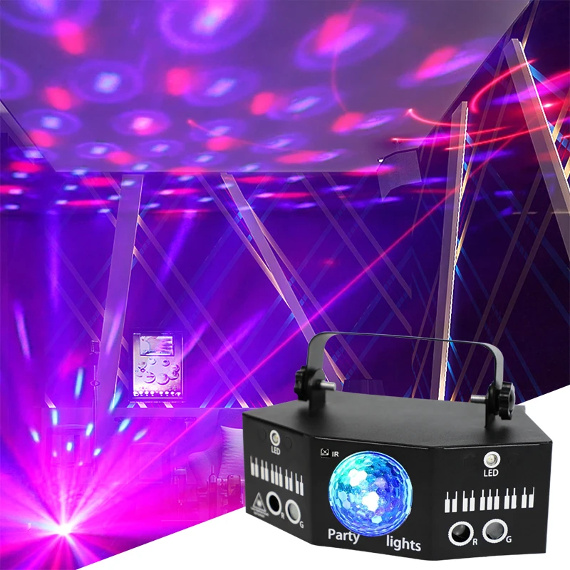 hot sale 6 Eye Stage DJ Disco Lamp DMX 512 Sound Activated Party Lights Remote laser Light Night club Bar Christmas Lighting