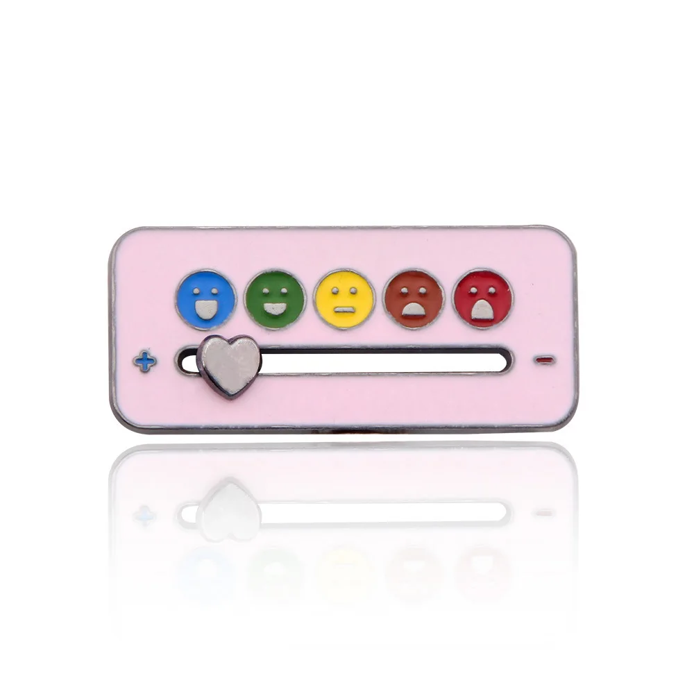 Customized slide Mood changing Reversible Collar Pin Badge Metal Gold Plating Enamel Sliding Lapel Pin