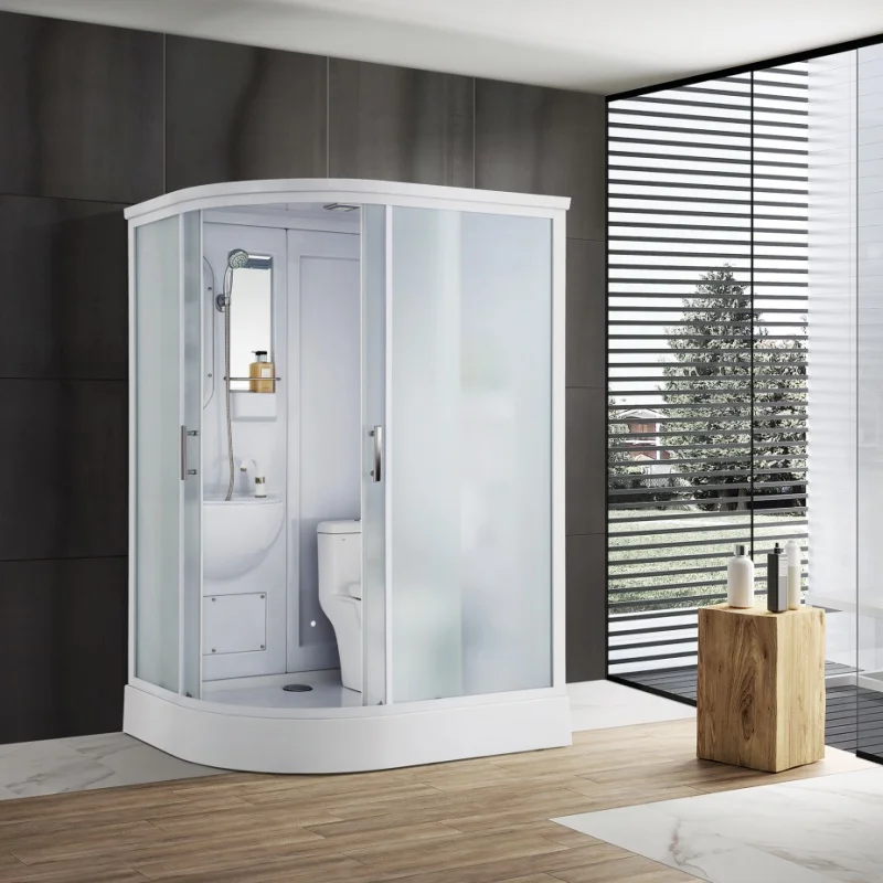 XNCP Modern Mobil Hotel Tempered Glass Chalet with Shower Room Prefabricated Portable Bathroom with Toilet for Sliding