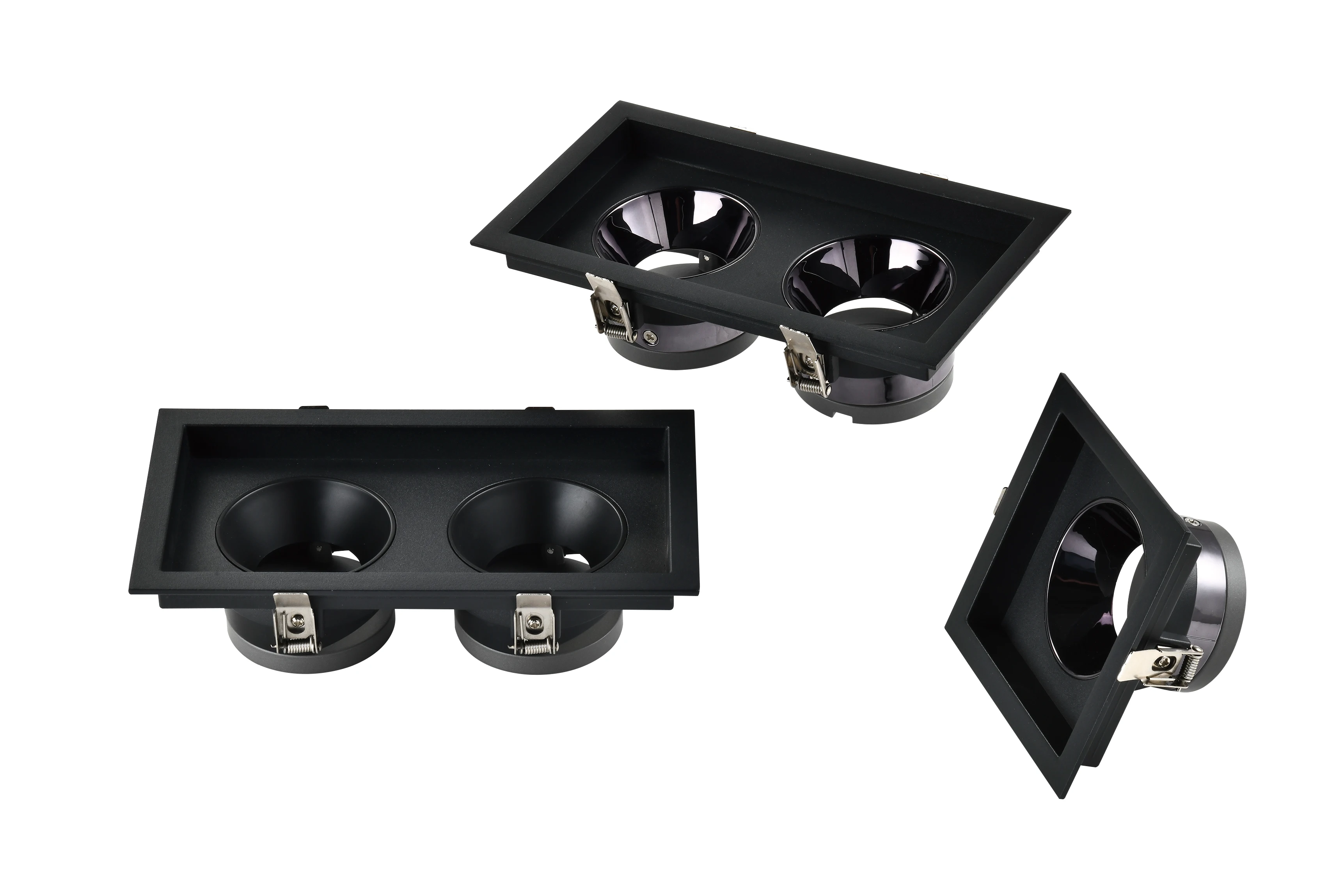 Square round GU10 downlight fixture LED spotlight recessed adjustable LED spotlight downlight frame housing