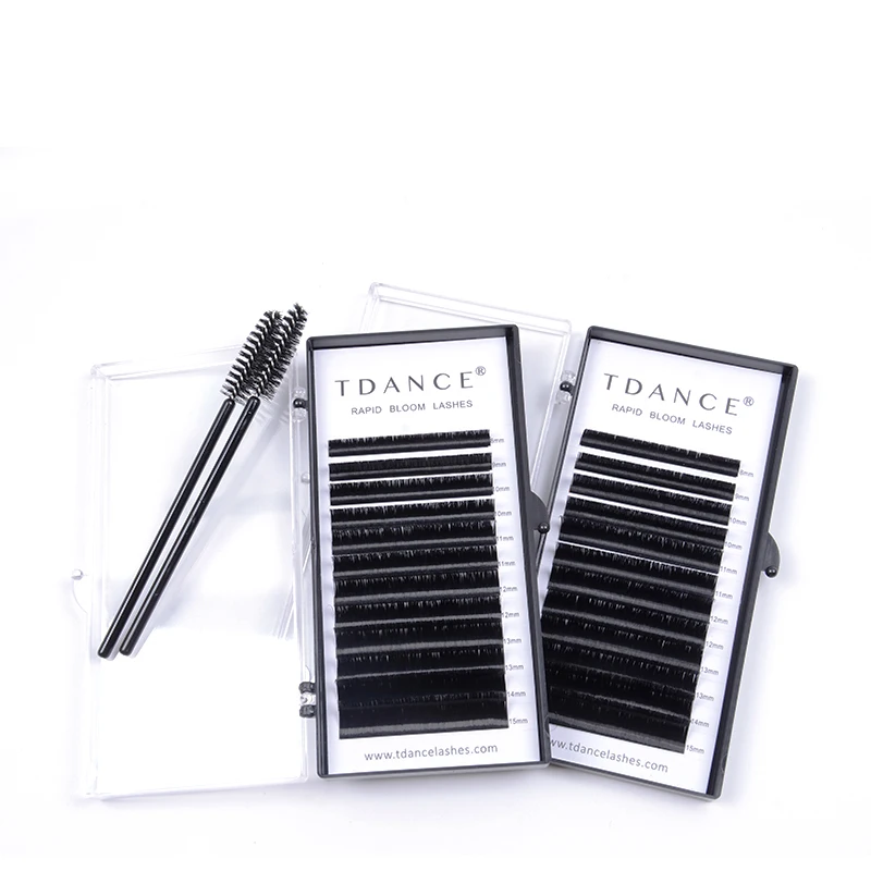 Custom Package Lash Silk Mink Blooming Eyelashextensions Easy Fan Lashes Easy Fans Eyelash Extension Best Korean PBT Fiber 1tray