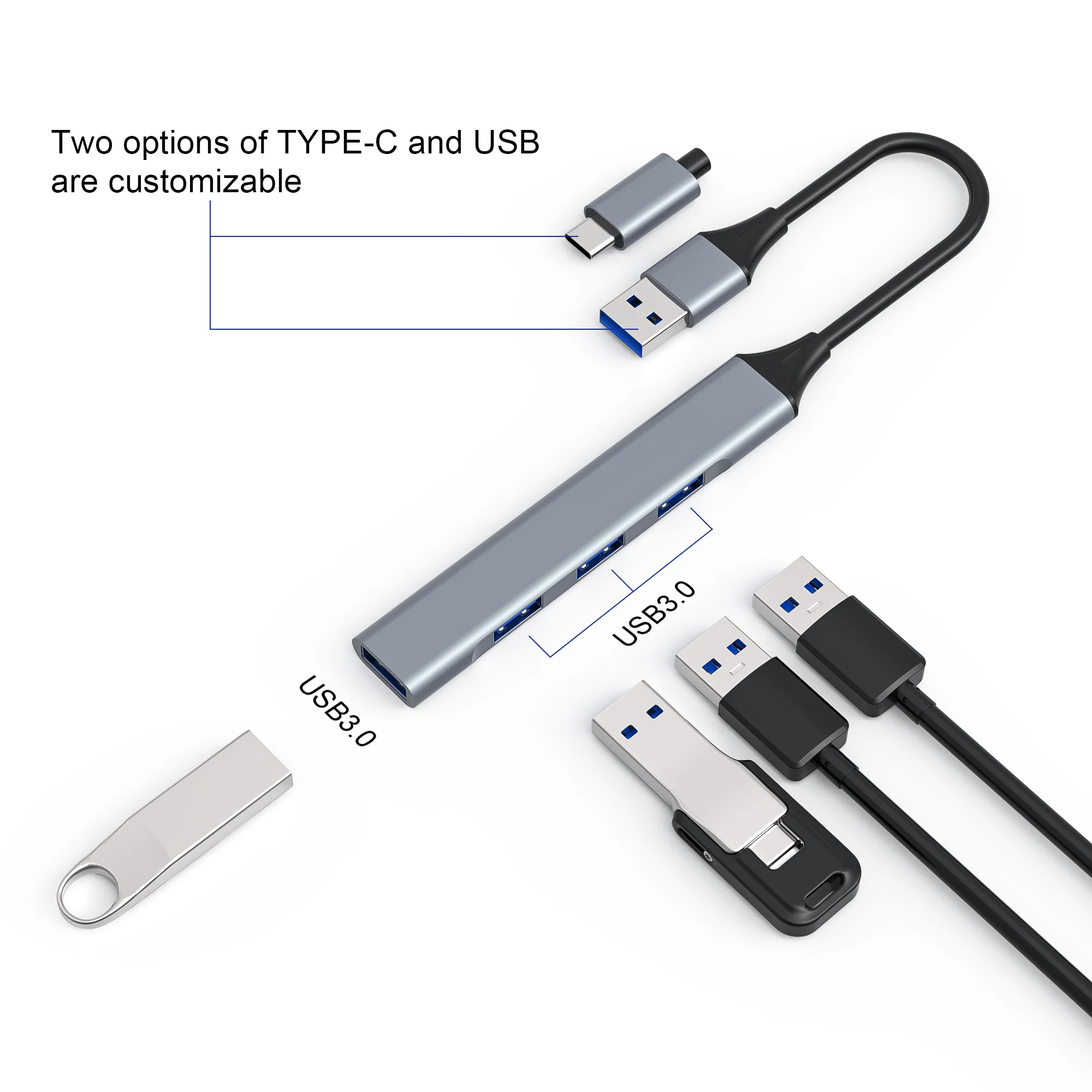 Недорогая док-станция 4 в 1 usb c порта 3 0 для ноутбука поддержка одновременной работы с несколькими
