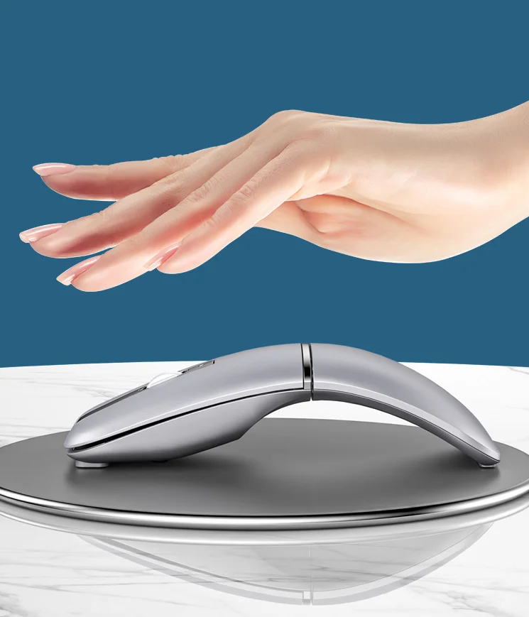 2021 hot-sell foldable wireless mouse folding wireless mouse office lightweight portable laptop wireless fold dual-mode mouse