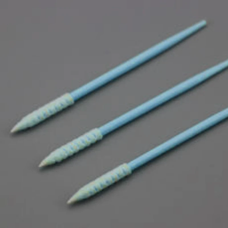 Slim Pointed Spiral Head Foam Polyester Cleanroom Swabs for Electronics Cleaning