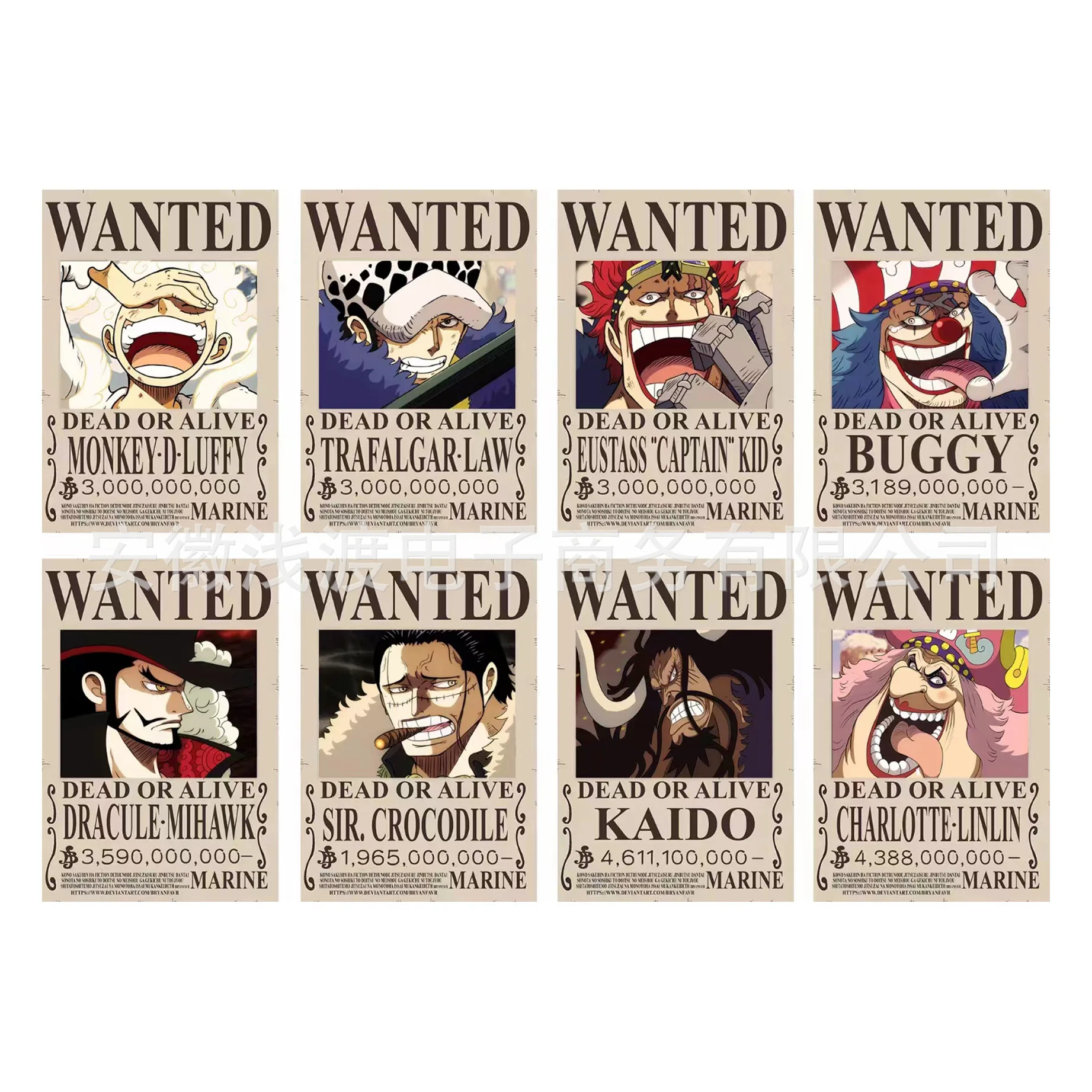 8pc/set Luffy Nika Bounty Poster Wall Art Anime Character Chopper Nami Sanji Zoro Wanted Beautiful Poster Pictures for Home