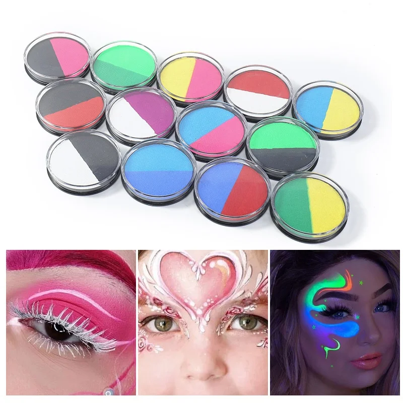 Queens factory 30g Large Capacity Water-based Facial Paint Washable Eyeliner double Color Single Makeup Facial Painting