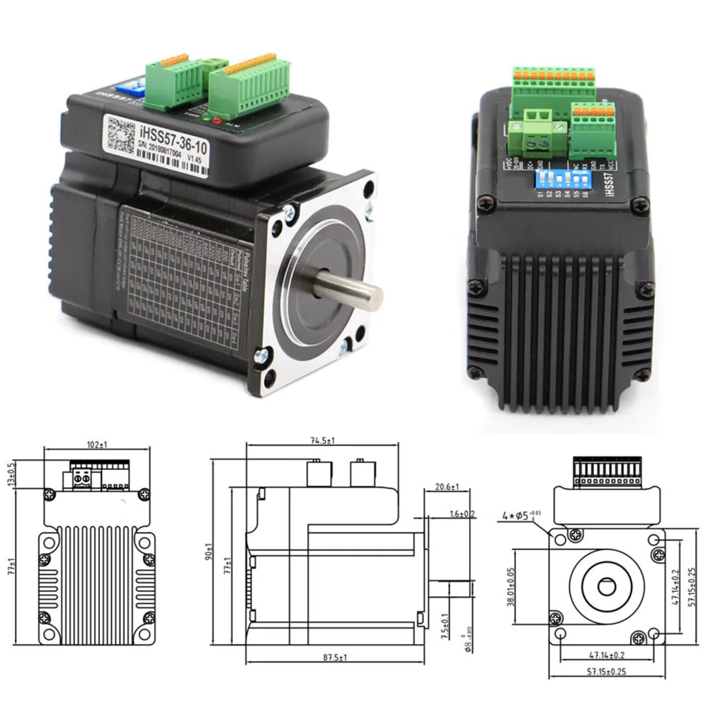 Nema23 Closed Loop Stepper Motor 1.2nm 2.0nm Nema 23 Hybrid Integrated Stepper Servo Motor With Driver