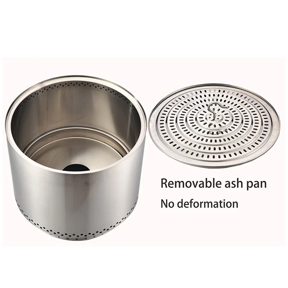 Outdoor Smokeless Fire Pit Stainless Steel Portable Wood Burning Bonfire Pits for Outside Patio Backyard Camping Stove