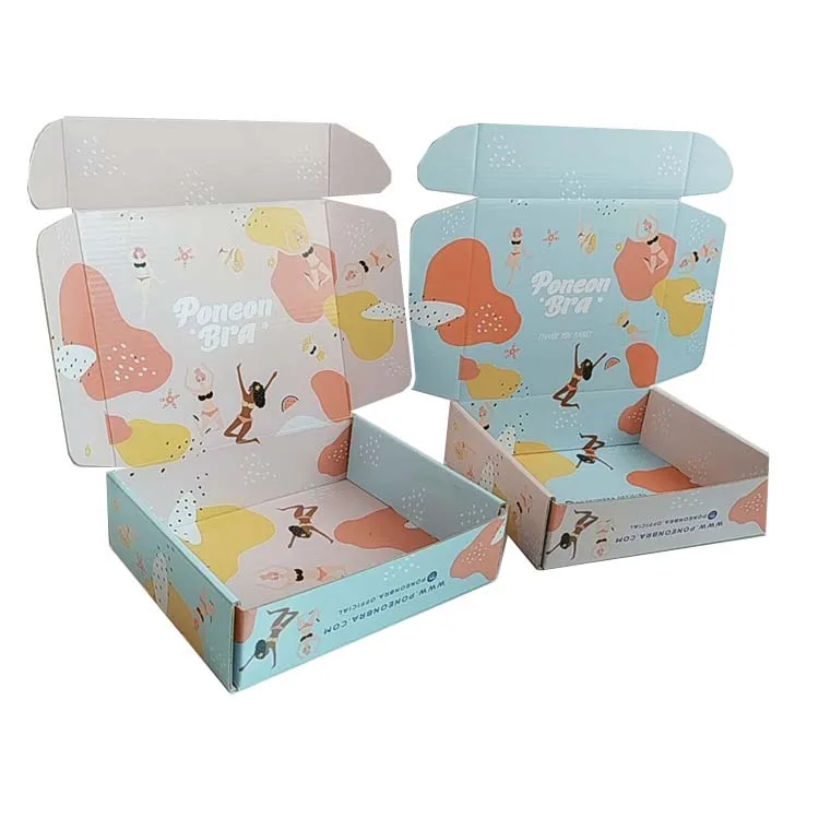 Mailer Corrugated Cardboard Mailing Packaging Flat pack Black Shipping Box with flat pack for electronic product