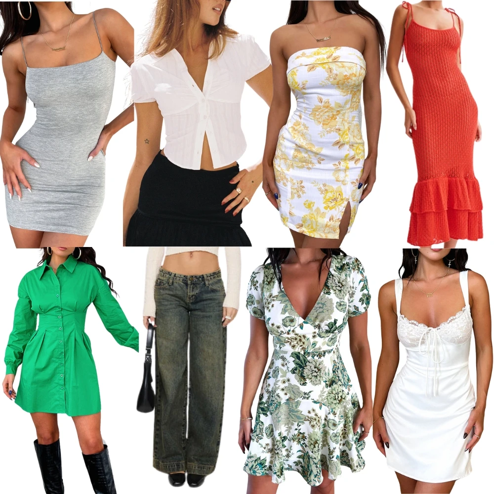 New Clothes Factory Discount Assorted Bulk Clothing Bales Shop Tops Dresses Women Performance Shirts Overstock Wholesale Lots