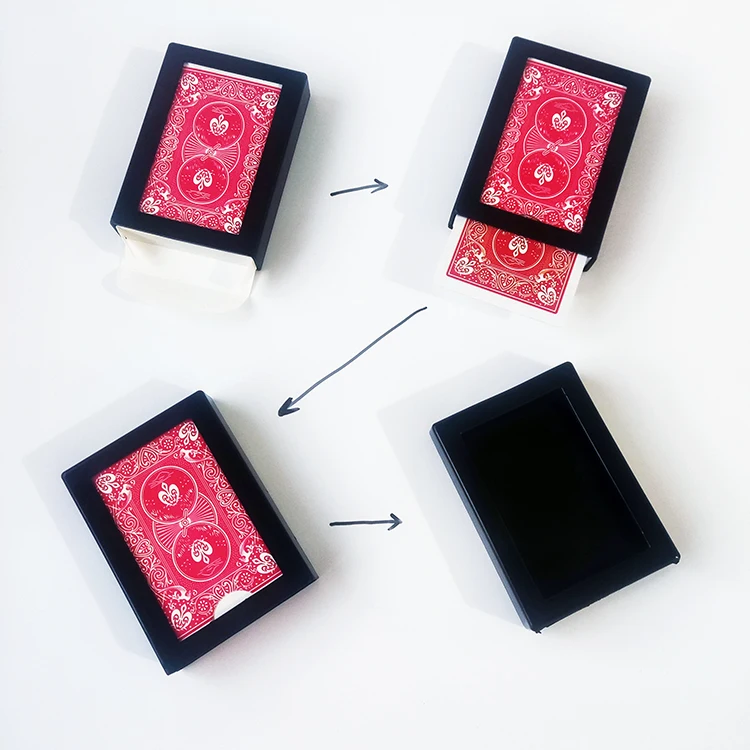 Customized Vanishing Card Deck Magic Tricks Gimmick Playing Card Disappearing Box Magic Poker Vanish Easy To Do Magic Trick Toy