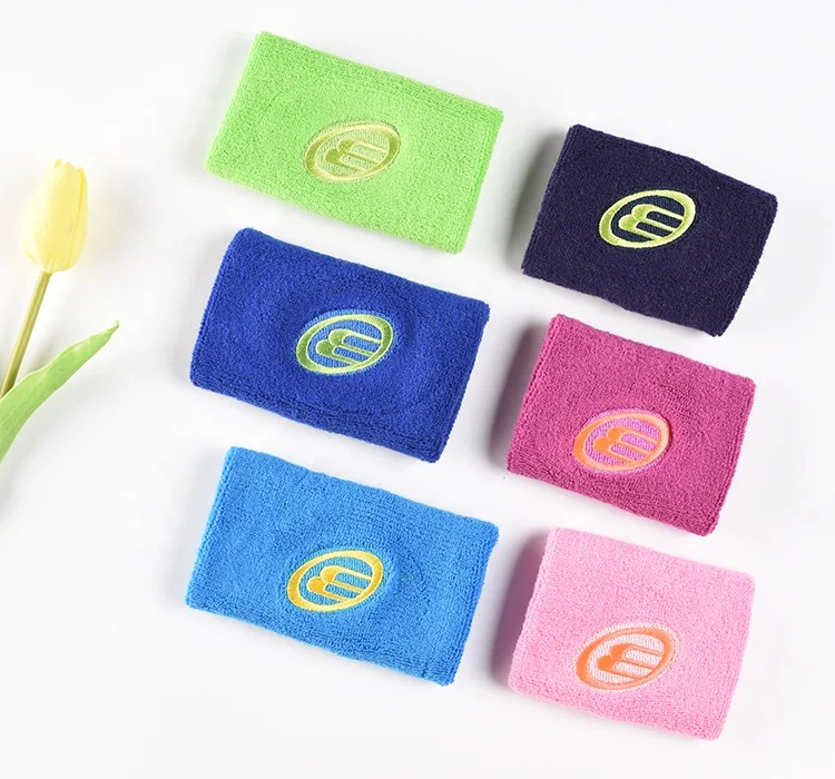 
cotton custom rainbow color towel terry cloth running sweatband sports basketball sweat tennis wristband 