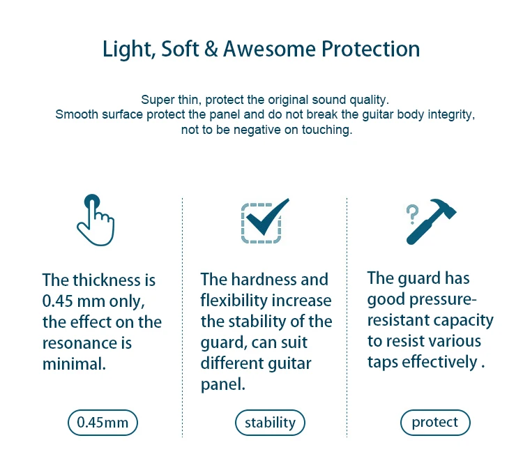 OEM available clear 41 inch Acoustic Guitar Pickguard