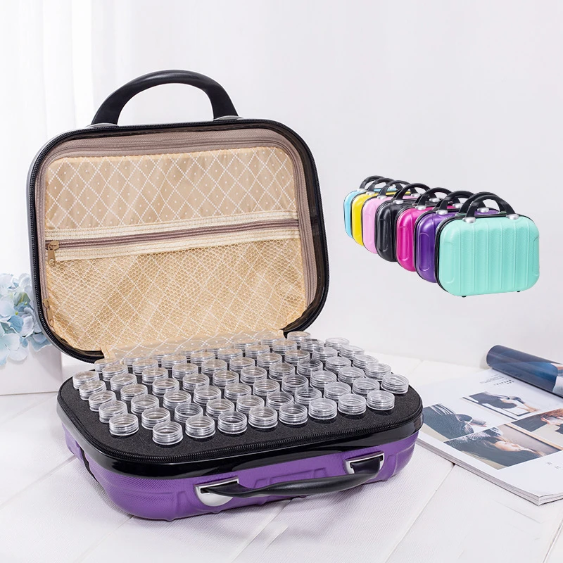 Superior Quality Diamond Painting Storage Box 132 Round Bottles Carry Case Zipper Bag Diamond Embroidery Accessories Storage