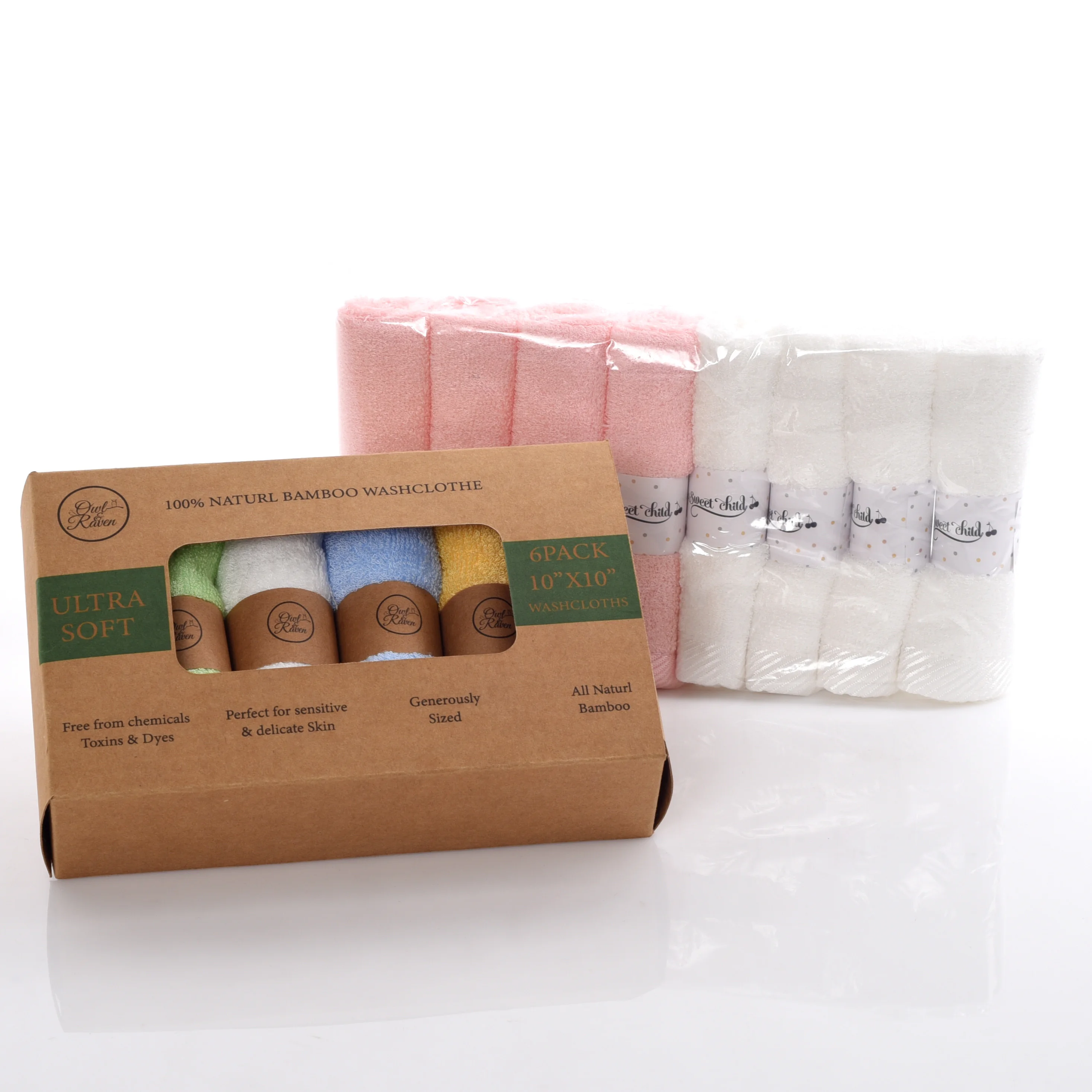 Bamboo fiber children towel soft and absorbent, wipes hands, baby neck towel high-end durable baby face towel, antibacterial