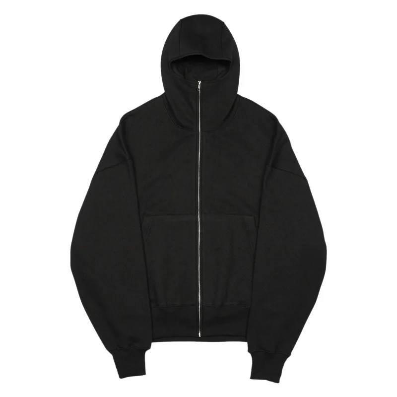 HZ006 China clothing manufacturer full zip up hoodie custom vintage acid wash zip up french terry hoodie men