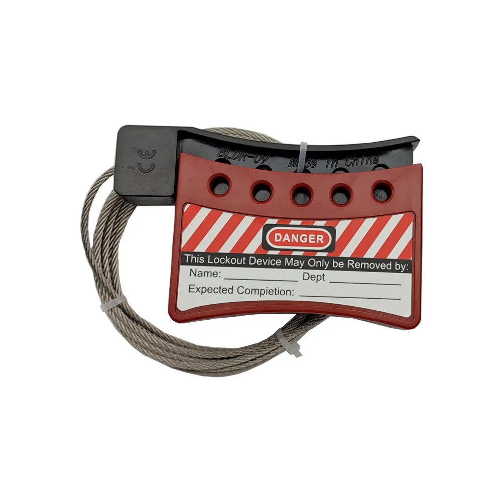 High Security  LOTO Industrial Safety Adjustable 5 Holes Lock Stainless Steel Wire Cable Lockout