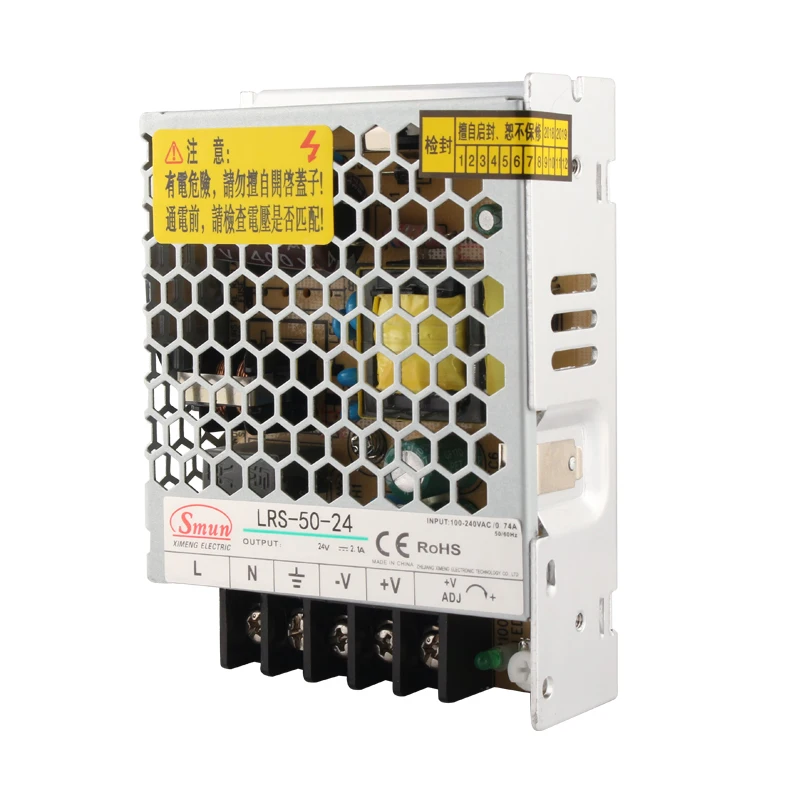 Смун LRS-50-24 50 Вт 24VDC 2A выход промышленный AC-DC источник постоянного тока с режимом переключения питания SMPS