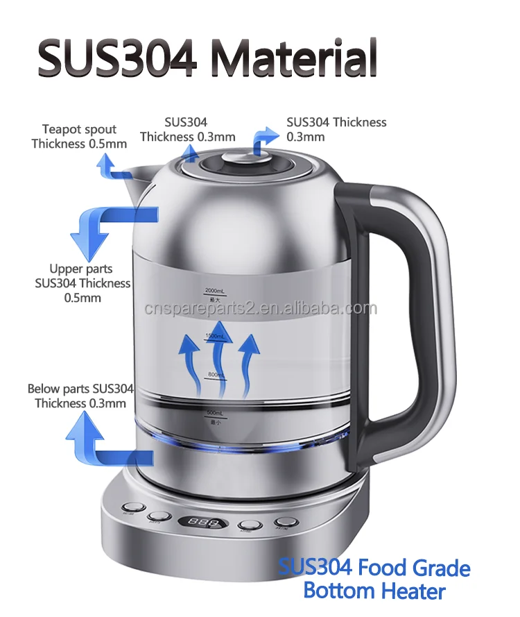 Smart Automatic Stainless Steel Heating Element Keep Warm Tea Maker Set Glass Electric Turkish Tea Maker