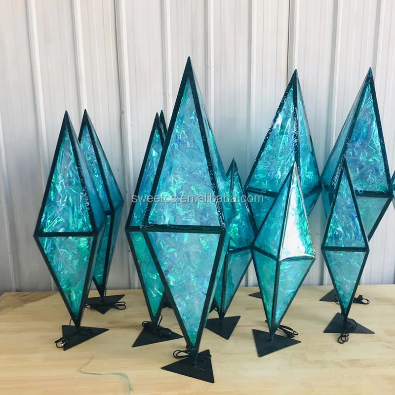 Wholesale newest led light  blue diamond wedding walkway stand for decoration