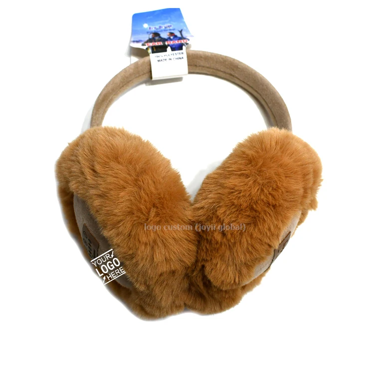 Оптовая продажа, Модный логотип на заказ, рекламные подарки, женские милые розовые плюшевые зимние теплые наушники, наушники