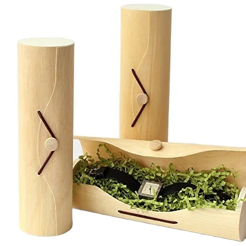 Natural Wood wine Box Tube Case for Organization Storage of Make Up Pencils Brushes Support customization