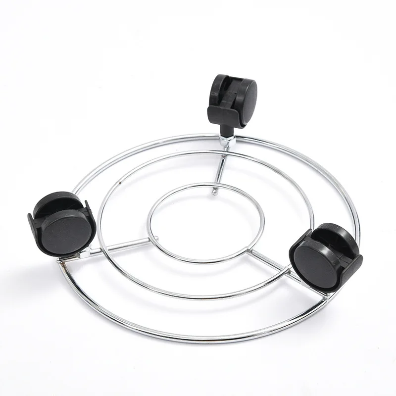 High Quality Iron Rolling Plant Caddy With Wheels Adjustable Indoor Outdoor Home Metal Round Flower Pot Shelf Rack
