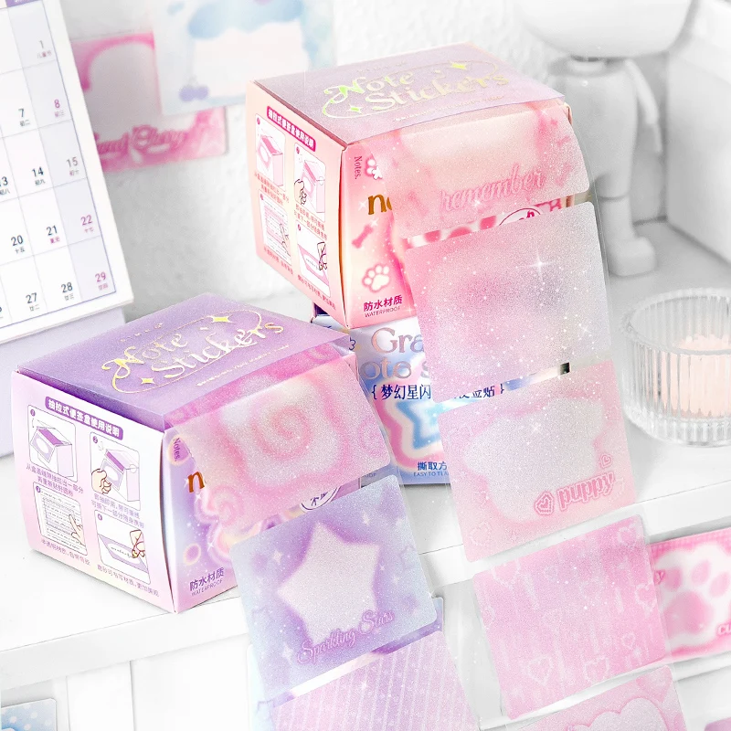 Simno 120 Pieces Self-Stick Notes Roll  with Pull Out Dispenser Boxes  Memo Pads Writing Sticker