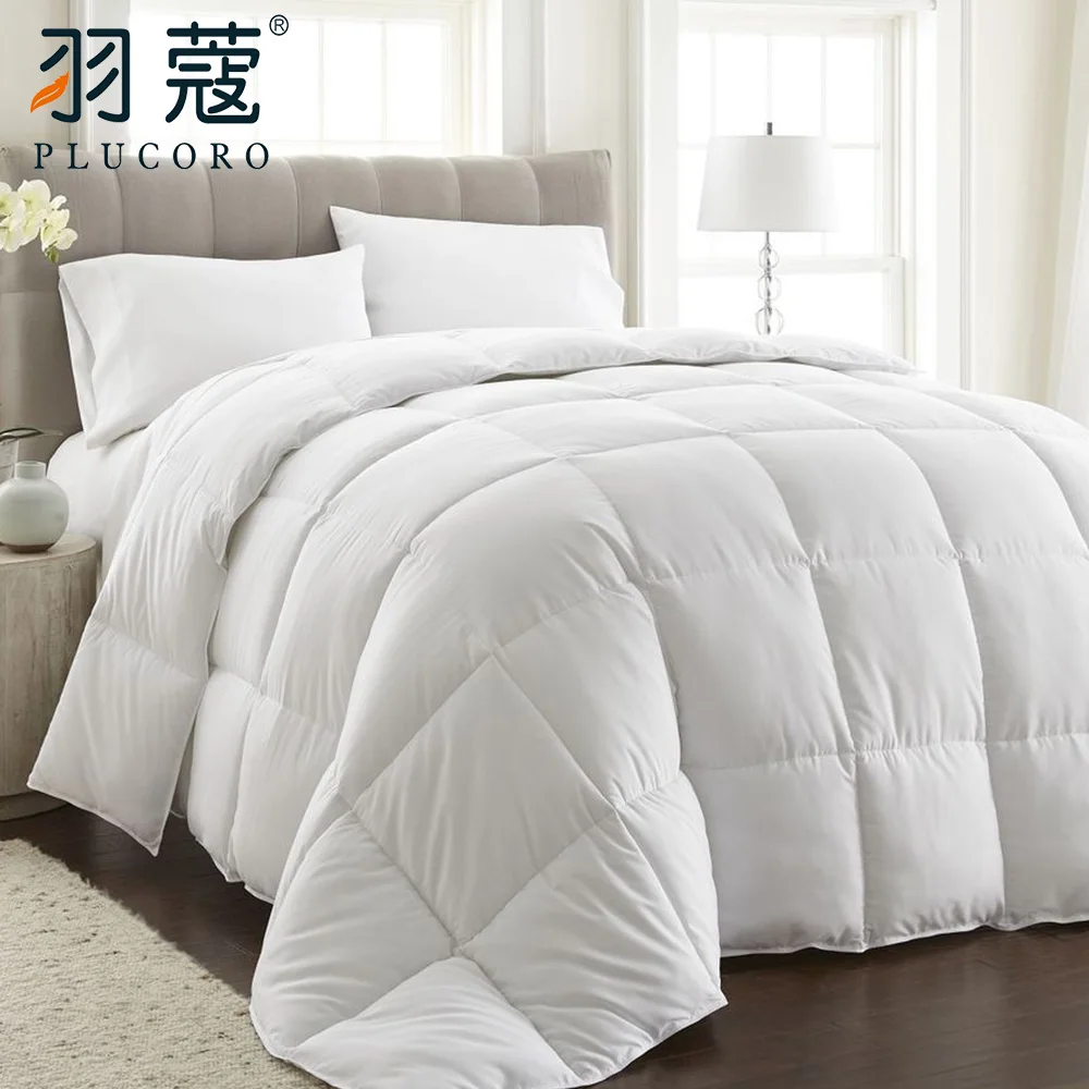 Customized Hotel Best Sleeping Bedroom Polyester Quilt White Goose Comforter Duvet Filling Hotel