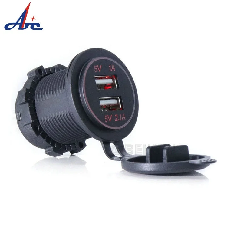 
Dual 2 USB Charger Socket Adapter Power Outlet 12V 24V Car Motorcycle 