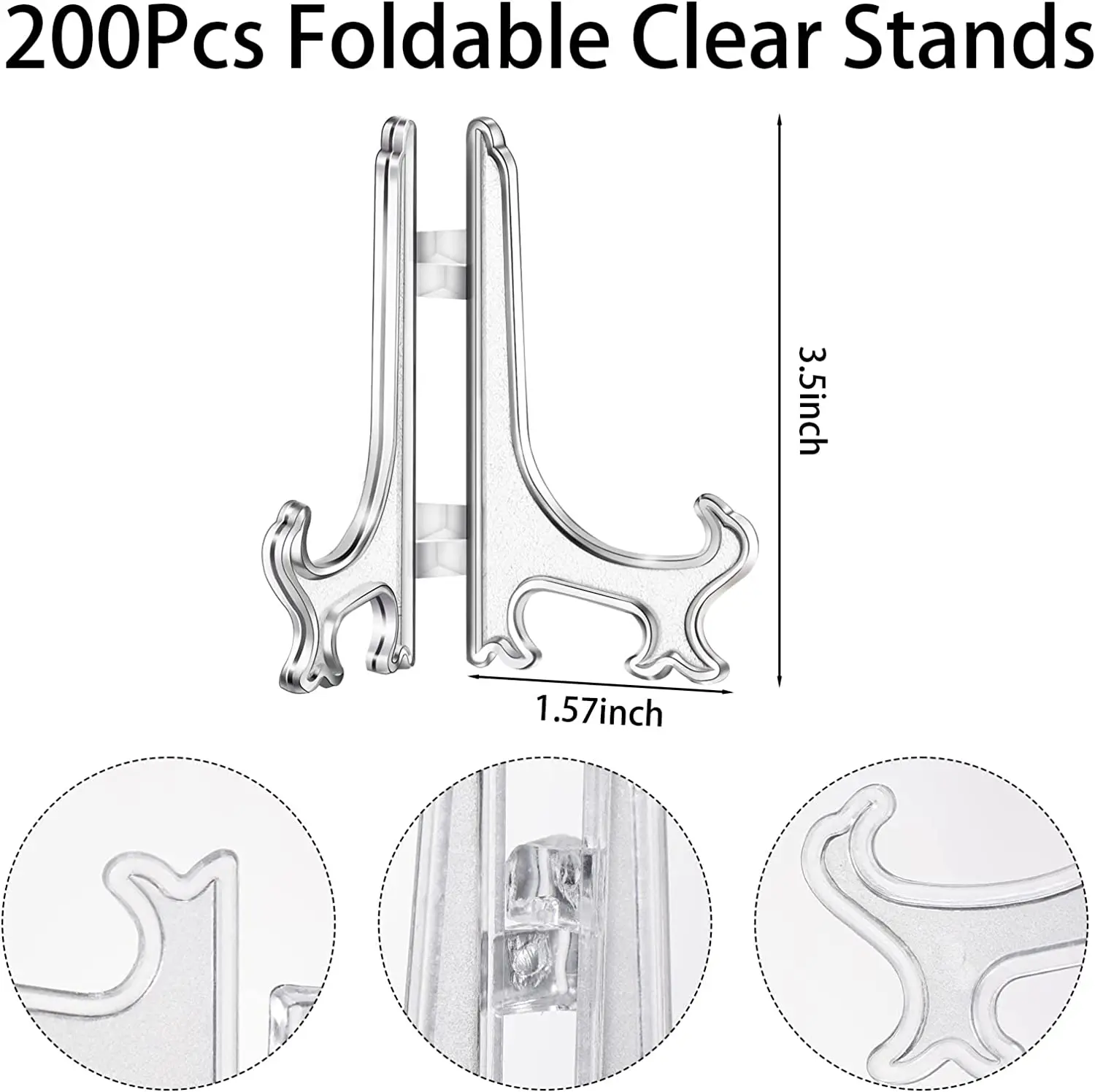 3 Inch Easels Acrylic Plastic Easels for Display Clear Plastic Plate Stands Plastic Picture Mini Easel Stand