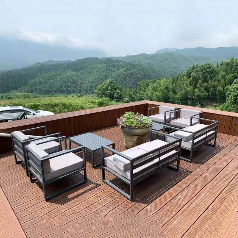 Patio Furniture Sofa Set Garden Lounge Sofa Outdoor Furniture Set Durable Modern Terrace Sets High Quality Aluminum Metal Sofa