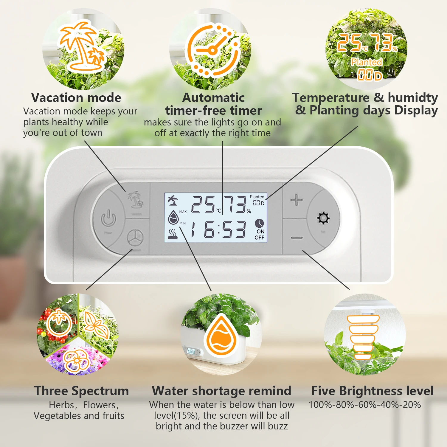 J&C Growing system temperature humidity motion Smart home kitchen appliances system indoor plant growing systems