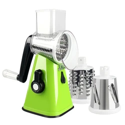 3 in 1 Vegetable Slicer Swift Rotary Drum Grater Nut Shredder Veggie Cutter Peeler Cheese Chopper