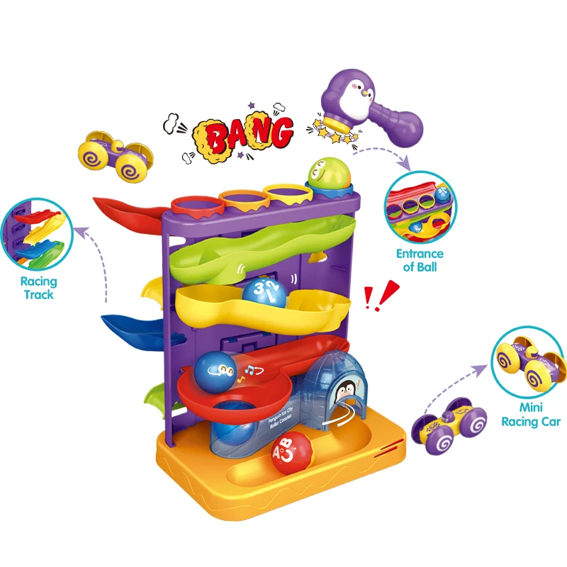 FiveStar Hammer and Ball Drop Toy For Kid Baby Plastic Rolling Slot Track Roll Game Educational Children Toys