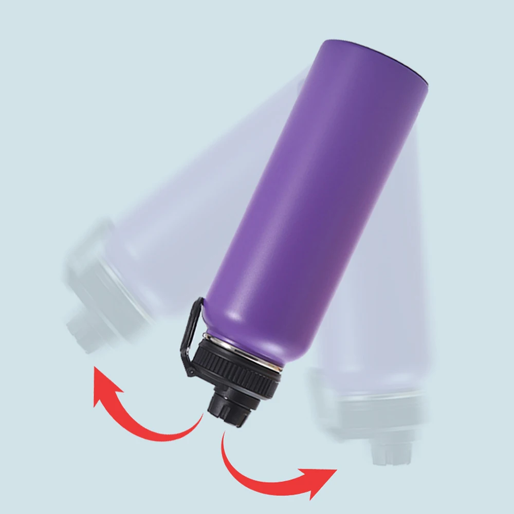 Customized color logo reusable gym sport metal bottles sublimation stainless steel vacuum flasks thermos water bottle