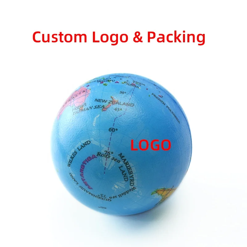 Soft Squishy Toy Earth Globe Ball Stress Balls Relief Squeeze Glode for Children Therapeutic Educational