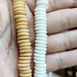 OB095 Гладкий винтажный крем цвета слоновой кости OX костный диск Heishi beads