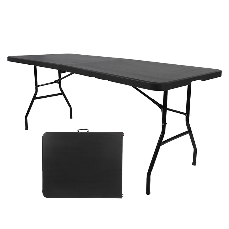 Hot Sale Outdoor Popular Lightweight Plastic Camping Folding Table With Steel Leg
