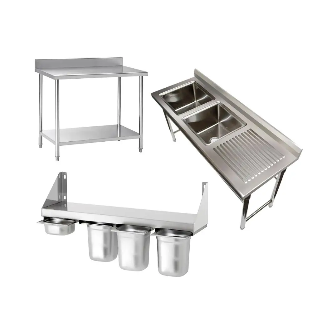 Рабочий стол из нержавеющей стали, полка, стеллаж для хранения и многое другое, кухонная мебель для ресторана